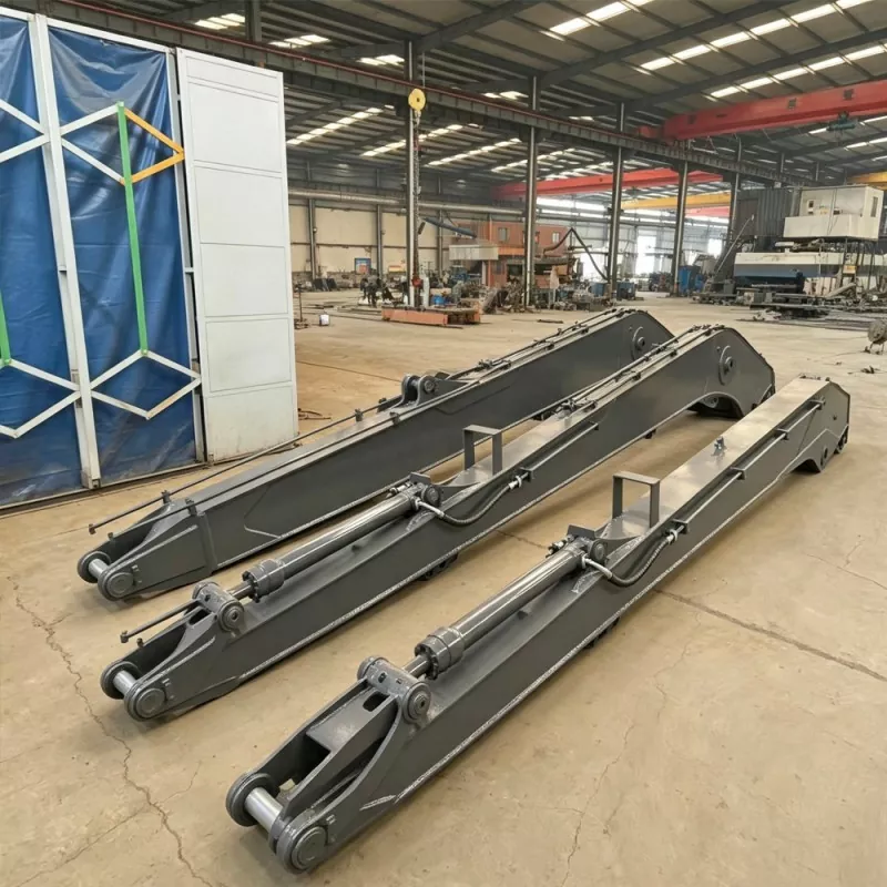 Lange giek- en armconstructie voor graafmachines